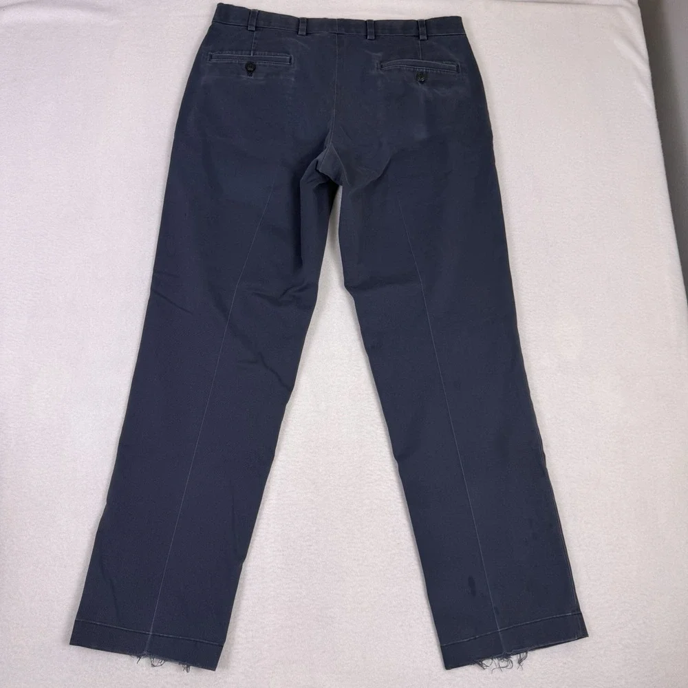 Brooks Brothers Advantage Chino‎ Clark 35x32 Navy Blue Distressed Frayed